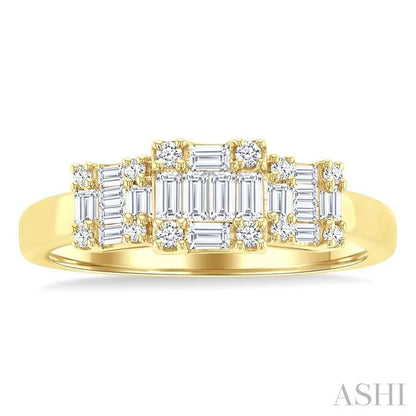 Princess Shape Past Present & Future Fusion Diamond Engagement Ring