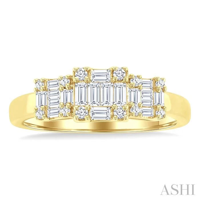 Princess Shape Past Present & Future Fusion Diamond Engagement Ring