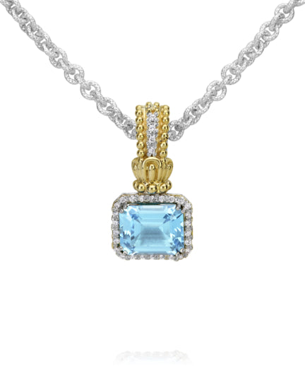 Vahan 14k Gold & Sterling Silver Sky Blue Topaz Pendant