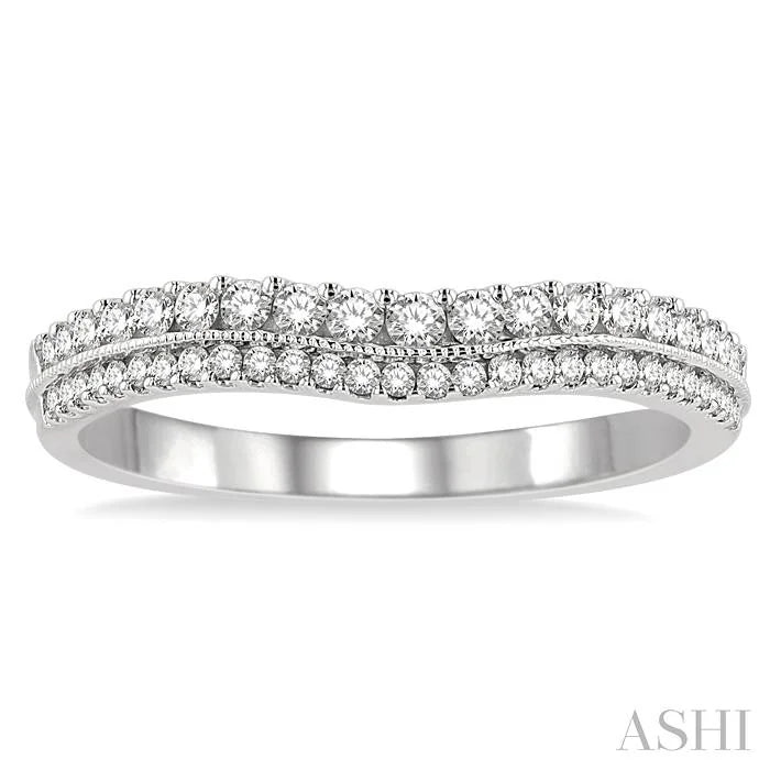 Curved Diamond Wedding Band