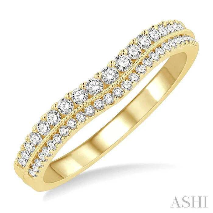 Curved Diamond Wedding Band