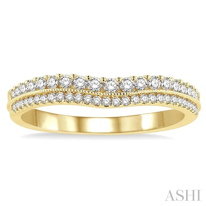 Curved Diamond Wedding Band