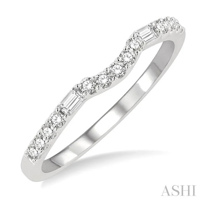Curved Diamond Wedding Band
