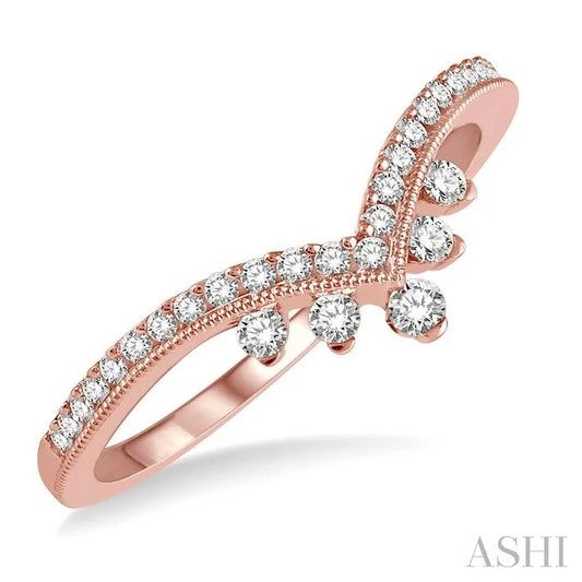 Chevron Diamond Wedding Band