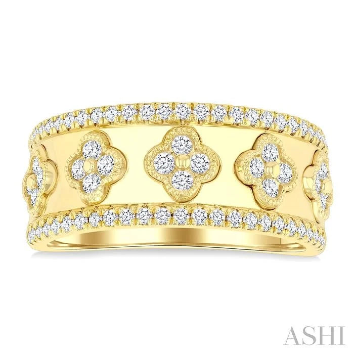 Clover Diamond Fashion Wide Band