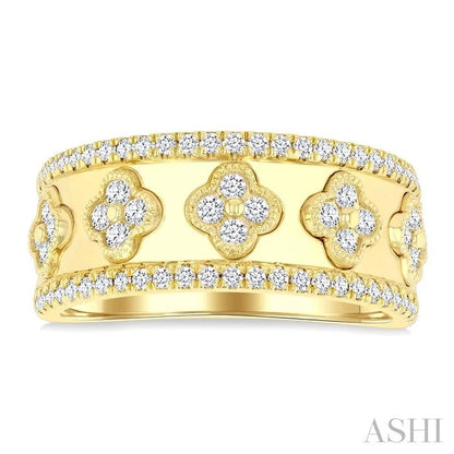 Clover Diamond Fashion Wide Band