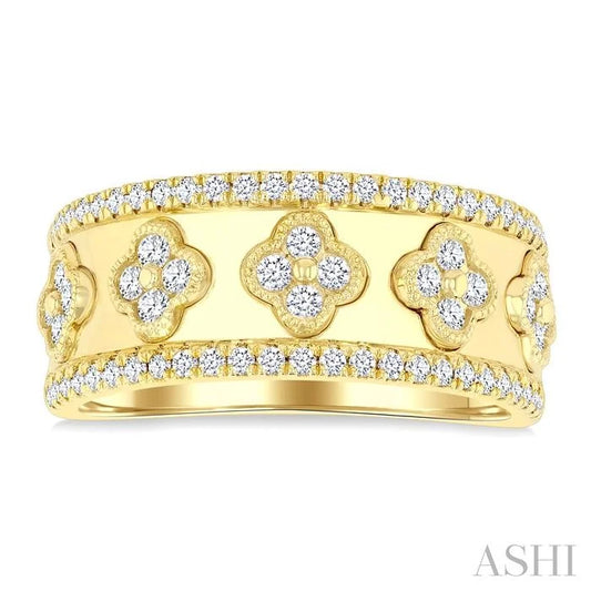 Clover Diamond Fashion Wide Band