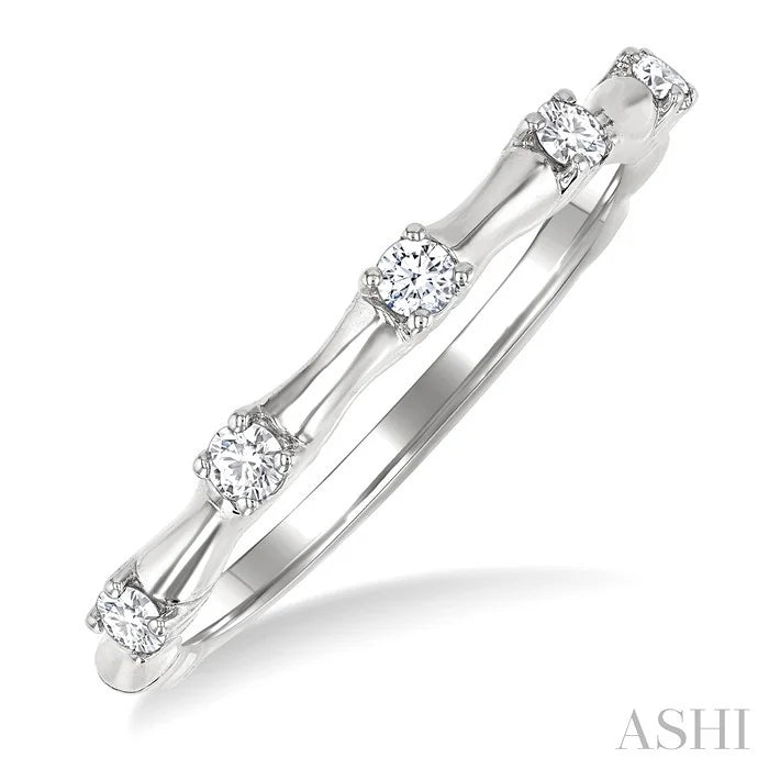 Stackable Diamond Fashion Bamboo Ring