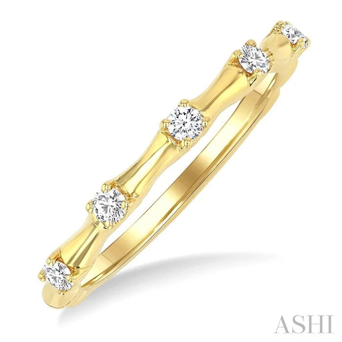 Stackable Diamond Fashion Bamboo Ring