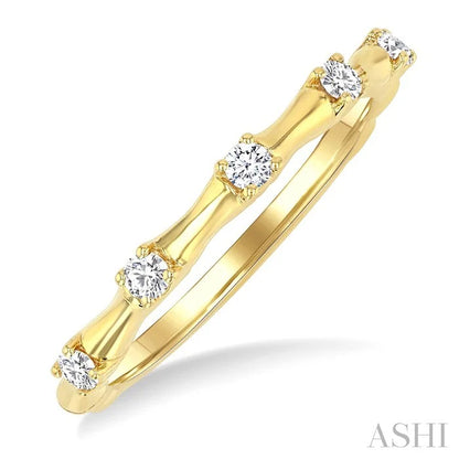 Stackable Diamond Fashion Bamboo Ring