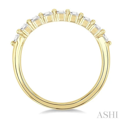 Emerald Shape Half Eternity Diamond Band