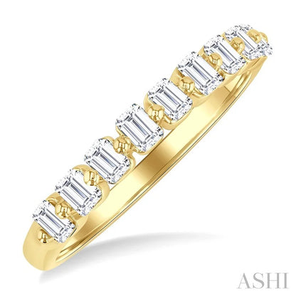Emerald Shape Half Eternity Diamond Band