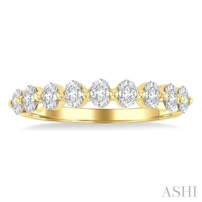 Oval Shape Half Eternity Diamond Band