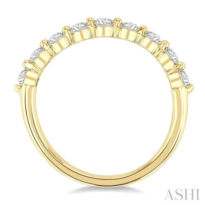 Oval Shape Half Eternity Diamond Band