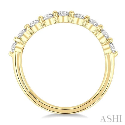 Oval Shape Half Eternity Diamond Band
