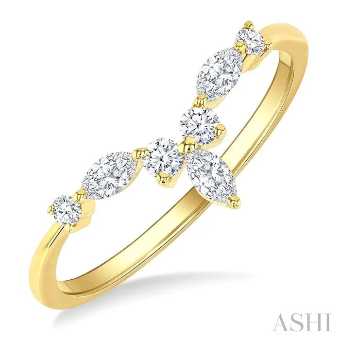 Chevron Diamond Wedding Band