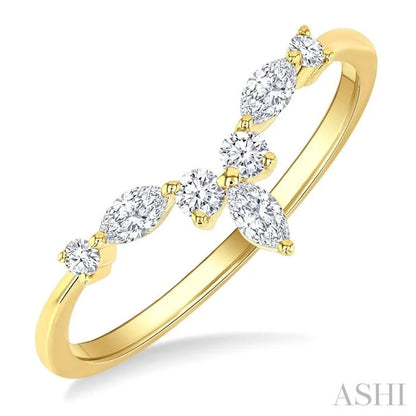 Chevron Diamond Wedding Band