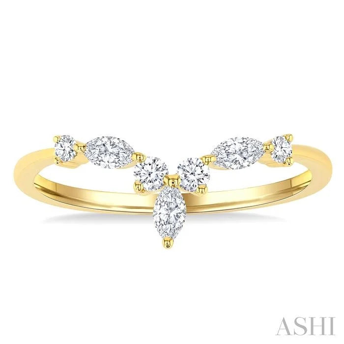 Chevron Diamond Wedding Band
