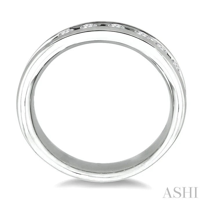 Channel Set Diamond Wedding Band