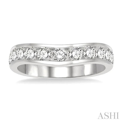 Channel Set Curved Diamond Wedding Band