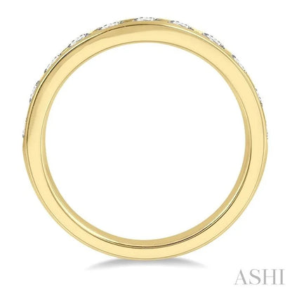 Channel Set Curved Diamond Wedding Band