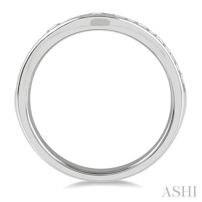Channel Set Curved Diamond Wedding Band