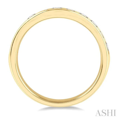 Channel Set Curved Diamond Wedding Band