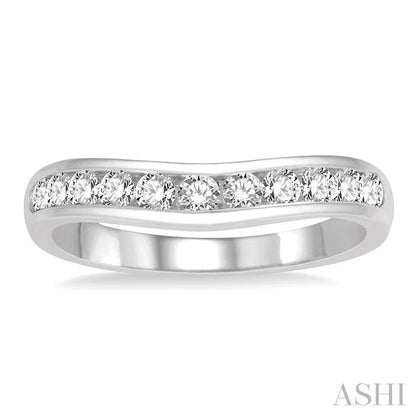 Channel Set Curved Diamond Wedding Band