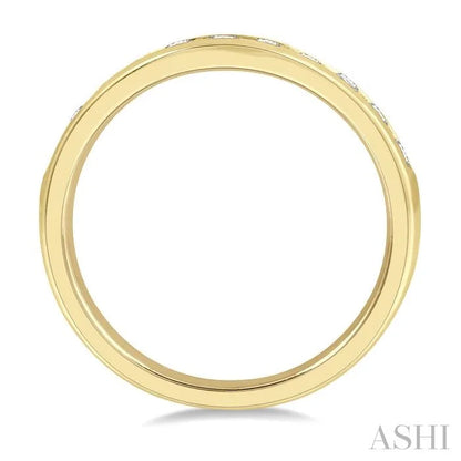 Channel Set Curved Diamond Wedding Band