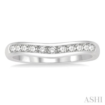 Channel Set Curved Diamond Wedding Band
