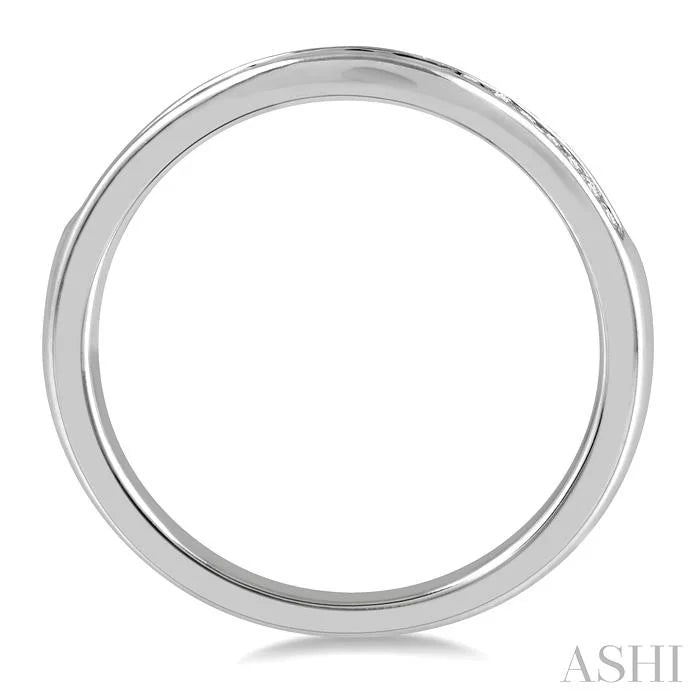 Channel Set Curved Diamond Wedding Band