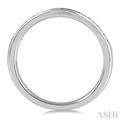 Channel Set Curved Diamond Wedding Band