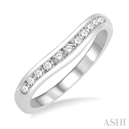 Channel Set Curved Diamond Wedding Band