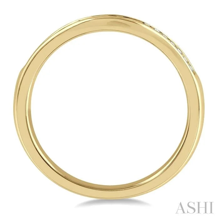 Channel Set Curved Diamond Wedding Band