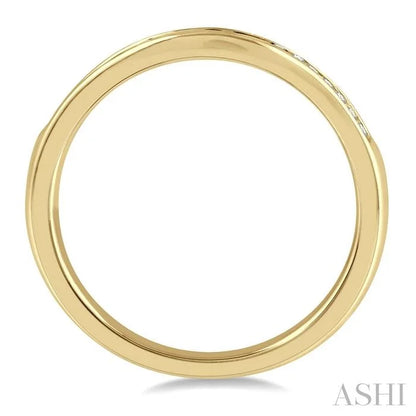 Channel Set Curved Diamond Wedding Band