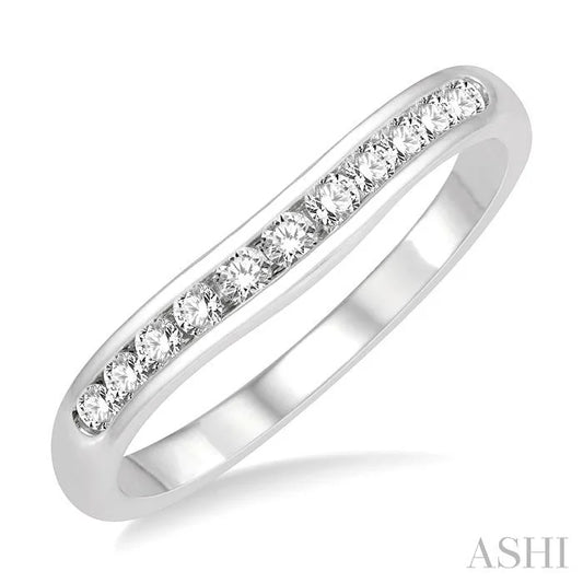 Channel Set Curved Diamond Wedding Band