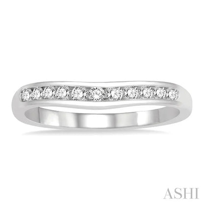 Channel Set Curved Diamond Wedding Band