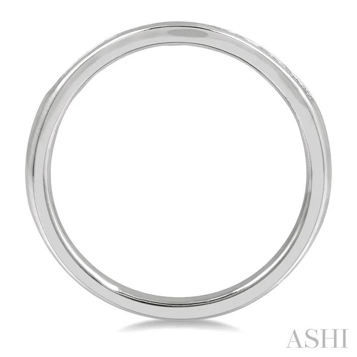 Channel Set Curved Diamond Wedding Band