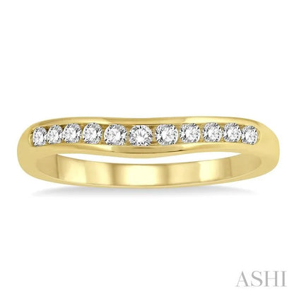 Channel Set Curved Diamond Wedding Band