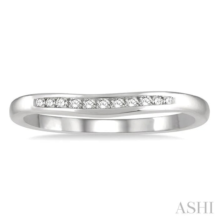 Channel Set Curved Diamond Wedding Band
