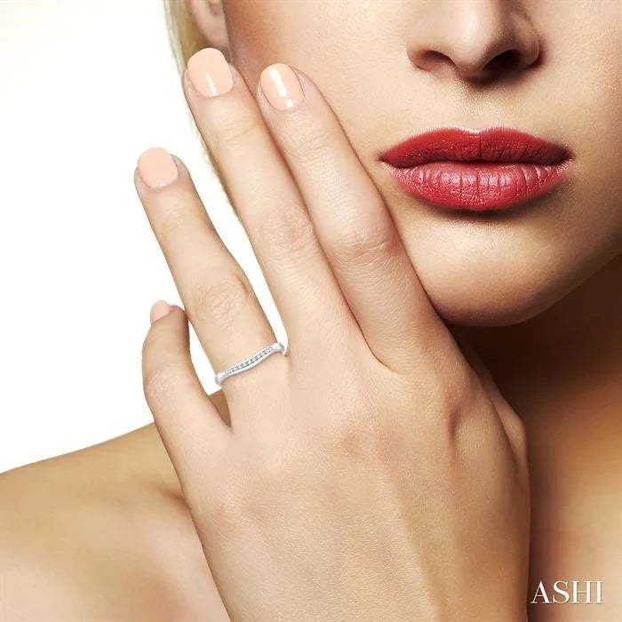 Channel Set Curved Diamond Wedding Band
