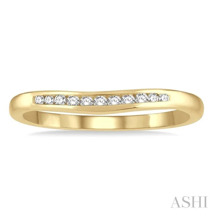 Channel Set Curved Diamond Wedding Band
