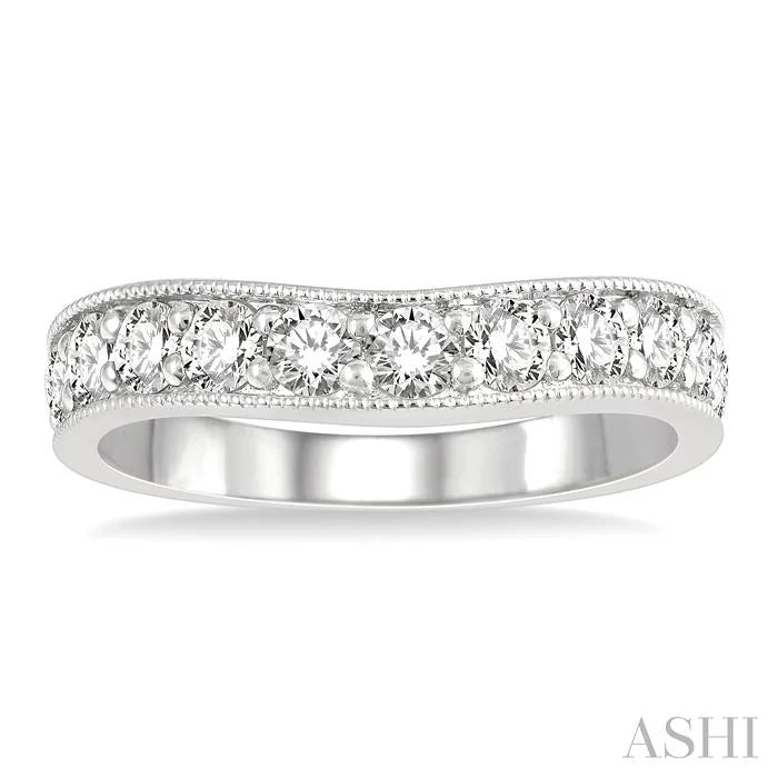 Curved Diamond Wedding Band