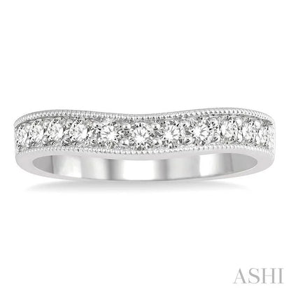 Curved Diamond Wedding Band