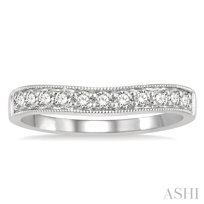 Curved Diamond Wedding Band