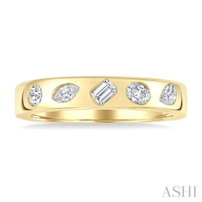 Mixed Shape Bezel Set Diamond Fashion Band