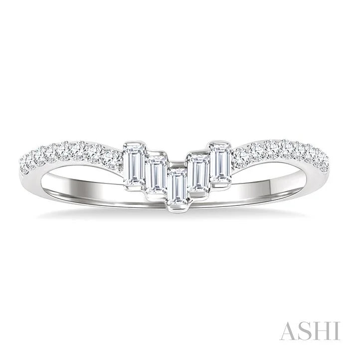 Chevron Baguette Diamond Wedding Band