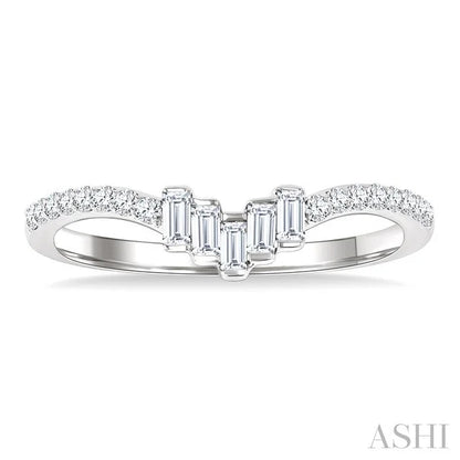 Chevron Baguette Diamond Wedding Band