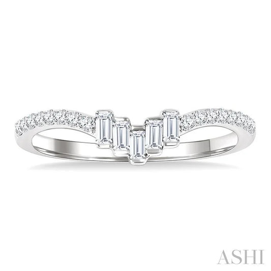 Chevron Baguette Diamond Wedding Band