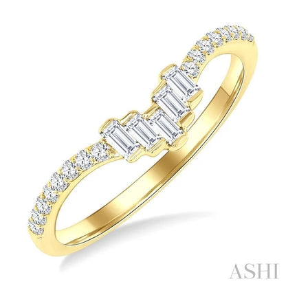 Chevron Baguette Diamond Wedding Band